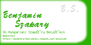 benjamin szapary business card